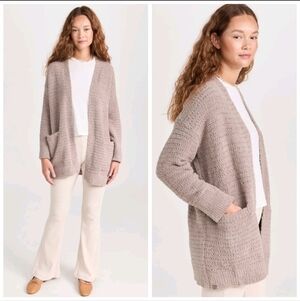 Barefoot Dreams $170 CozyChic Knit Boucle Welt Pocket Cardigan Women's Medium